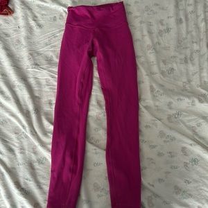 Pink Lululemon Wunder Train leggings. Size 2